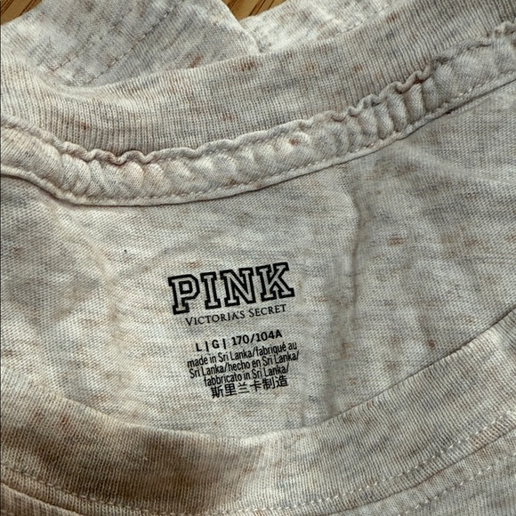 PINK Victoria's Secret Cream Long Sleeve Tee - Picture 2 of 4